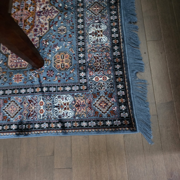 Elegant Blue and Red Patterned Area Rug Handmade Berber - Picture 2 of 6